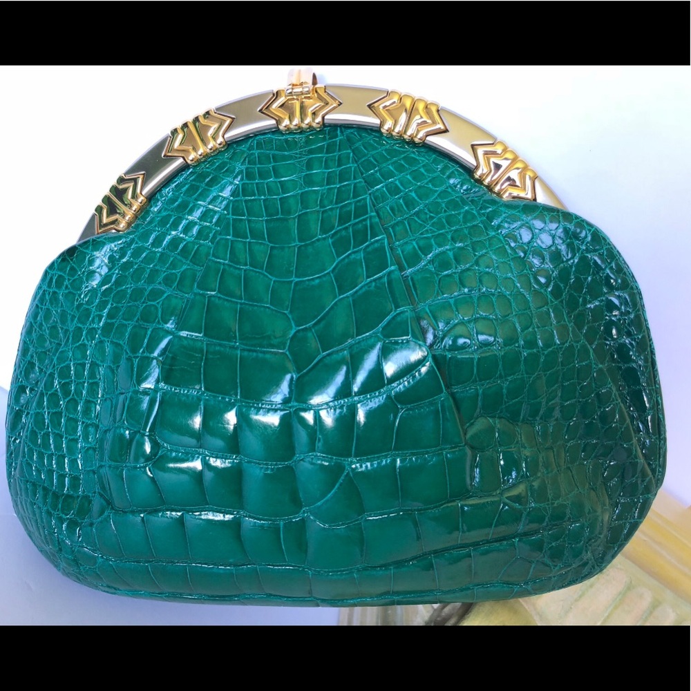 Judith Lieber vintage crocodile handbag